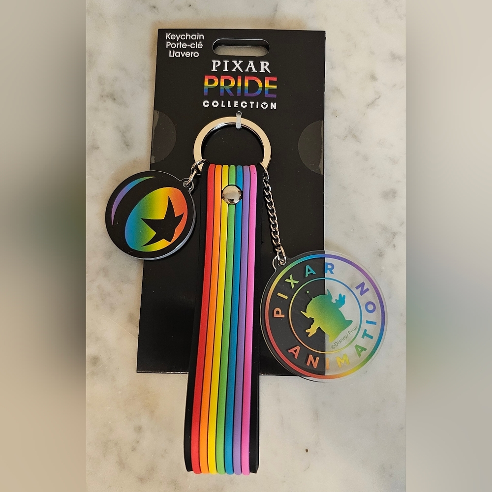 Disney Parks Pixar Pride Collection Rainbow Strap Keychain  NWT